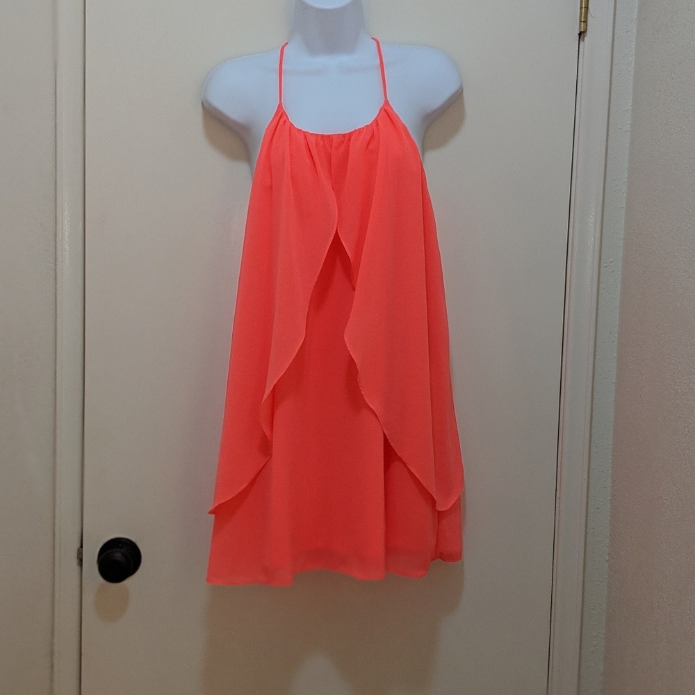 Coral A-line dress